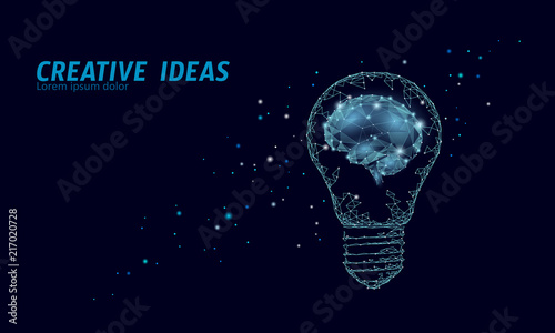 Creative Idea Light Bulb Night Star Sky Low Poly Polygonal