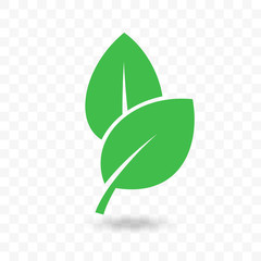 Green leaf vector vegan, bio or eco food icon