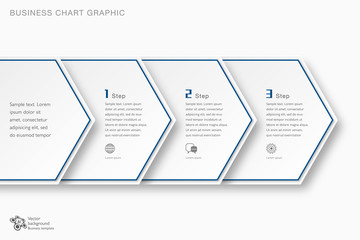 Wall Mural - Business Chart 3-Step Process #Vector Graphic