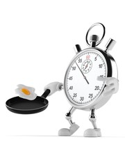 Sticker - Stopwatch character holding frying pan