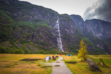 Wall Mural - Lysefjord - July 31, 2018: Landscape of the Lysefjord fjord, Norway