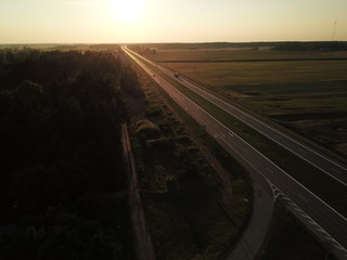 Road in top view