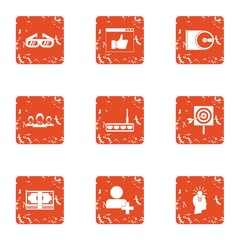 Poster - Classified information icons set. Grunge set of 9 classified information vector icons for web isolated on white background