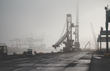 Misty day at the port