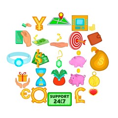 Poster - Big money icons set. Cartoon set of 25 big money vector icons for web isolated on white background