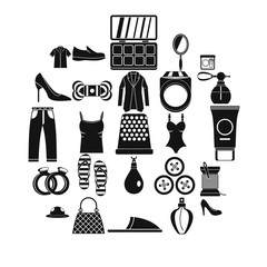 Poster - Fashion clothes icons set. Simple set of 25 fashion clothes vector icons for web isolated on white background