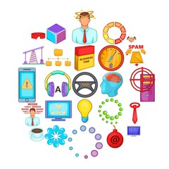 Poster - Commercialist icons set. Cartoon set of 25 commercialist vector icons for web isolated on white background