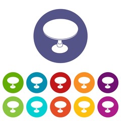Poster - Round table icons color set vector for any web design on white background