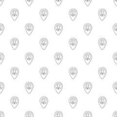 Poster - Map pointer with businessman icon in outline style on a white background