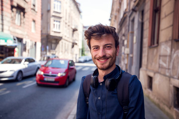 Wall Mural - Portrait Of Young Man In Urban Street