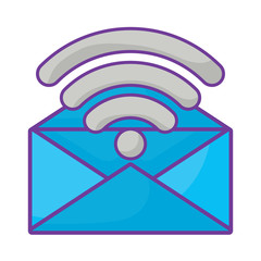 Sticker - envelope and wifi symbol