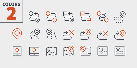 Poster - Navigation UI Pixel Perfect Well-crafted Vector Thin Line Icons 48x48 Ready for 24x24 Grid for Web Graphics and Apps with Editable Stroke. Simple Minimal Pictogram Part 1-2
