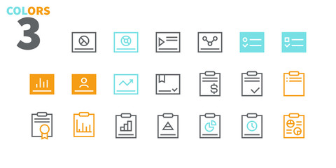 Poster - Report UI Pixel Perfect Well-crafted Vector Thin Line Icons 48x48 Ready for 24x24 Grid for Web Graphics and Apps with Editable Stroke. Simple Minimal Pictogram Part 2-3