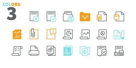 Fototapete - Report UI Pixel Perfect Well-crafted Vector Thin Line Icons 48x48 Ready for 24x24 Grid for Web Graphics and Apps with Editable Stroke. Simple Minimal Pictogram Part 3-3