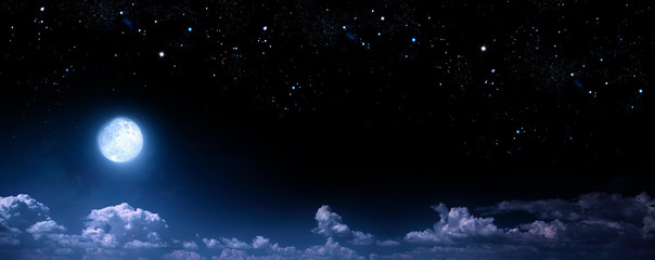 Wall Mural - beautiful background, nightly sky with full moon