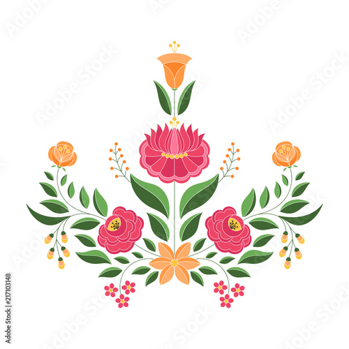 hungarian-folk-pattern-vector-kalocsa-floral-ethnic-ornament-slavic-eastern-european-print-isolated-traditional-embroidery-flower-design-for-gypsy-pillow-vintage-wedding-invitation-woman-cloth