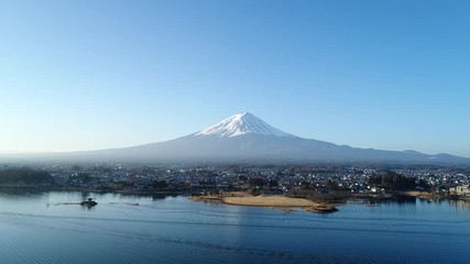 Leinwandbilder - 富士山　河口湖　ドローン撮影