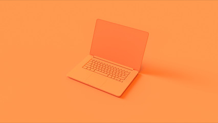 orange laptop 3d illustration