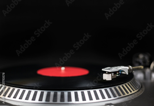 Professional Party Djs Turntable Close Up Shot Analog Stage Audio Equipment For Concert In Nightclub Play Mix Music Tracks On Vinyl Records Turntables Needle Cartridge Scratches Vinyl Disc Dj Stock Photo Adobe