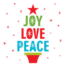 Joy Love Peace Christmas Greeting Card