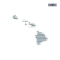 Wall Mural - Dotted Hawaii map isolated on white background.