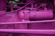 Bright purple tractor, detail, close up, Norway