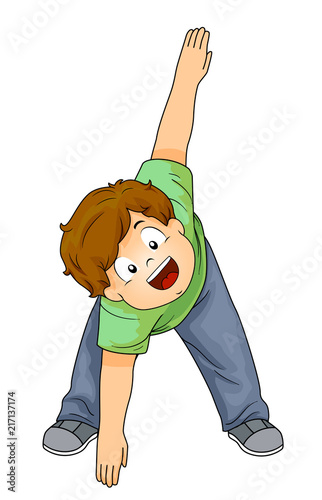 Kid Boy Stretching Illustration