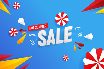 Poster - Abstract Hot Summer Sale Vector Background Illustration