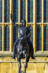 Poster - UK, England, London, Westminster, Houses of Parliament, Palace of Westminster, Old Palace Yard, Statue of Richard I, Richard the Lionheart, Richard Coeur de Lion