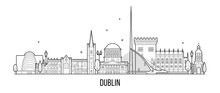 Dublin Skyline Ireland Vector Big City Buildings