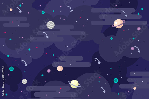 Galaxy Background Vector Illustration Cosmic Outer Space With Sun