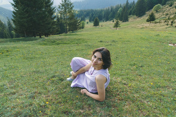 Sticker - Woman Laying on Meadow