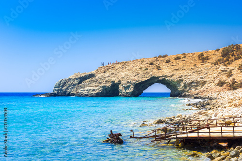 The Tropical Beach Of Tripiti At The Southern Point Of Gavdos Island And Europe Too With The Famous Giant Wooden Chair Greece Stock Photo Adobe Stock