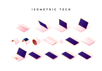 Aufkleber - Isometric technique isolated on white background