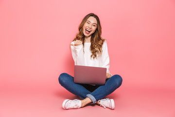 Sticker - Portrait of an excited young woman