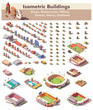 Vector isometric buildings collection