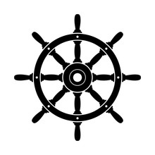 Black Rudder Vector Icon On White Background