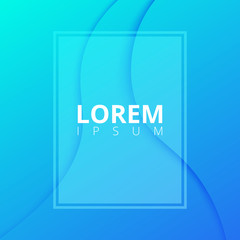 Wall Mural - Blue abstract gradient background with transparent frame.