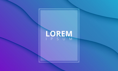 Wall Mural - Blue abstract gradient background with transparent frame.