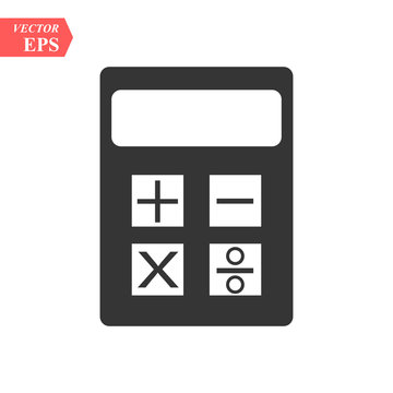 Calculator icon, black isolated vector illustration. eps 10