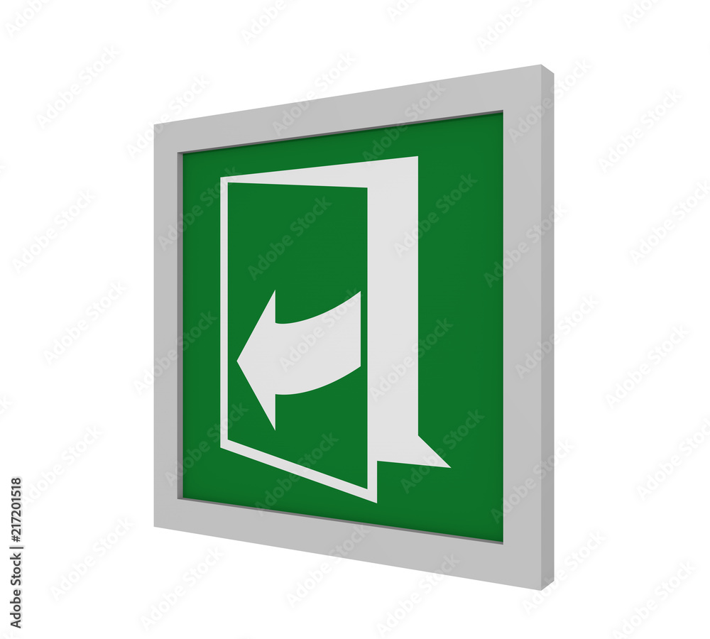 Stock-Illustration „Rettungszeichen (Tür öffnen durch ziehen auf der