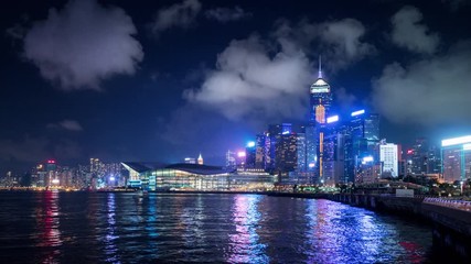 Fototapete - Hong Kong island, hyper lapse