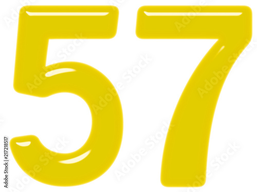 Fotografie, Obraz Numeral 57, fifty seven, isolated on white background, 3d render