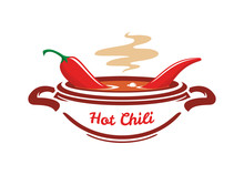 Hot Chili Soup With Red Pepper Vector Icon.