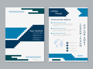 Modern professional business two-sided flyer vector design template