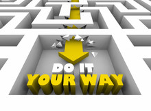 Do It Your Way Personal Special Method Maze 3d Illustration