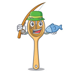 Sticker - Fishing wooden fork mascot cartoon