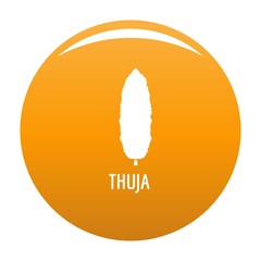 Poster - Thuja tree icon. Simple illustration of thuja tree vector icon for any design orange