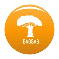 Poster - Baobab tree icon. Simple illustration of baobab tree vector icon for any design orange