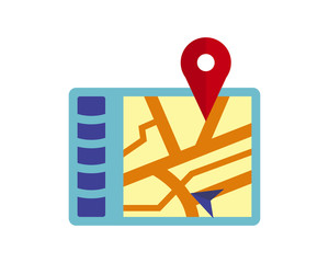 Canvas Print - global positioning system icon symbol logo image vector pin locate